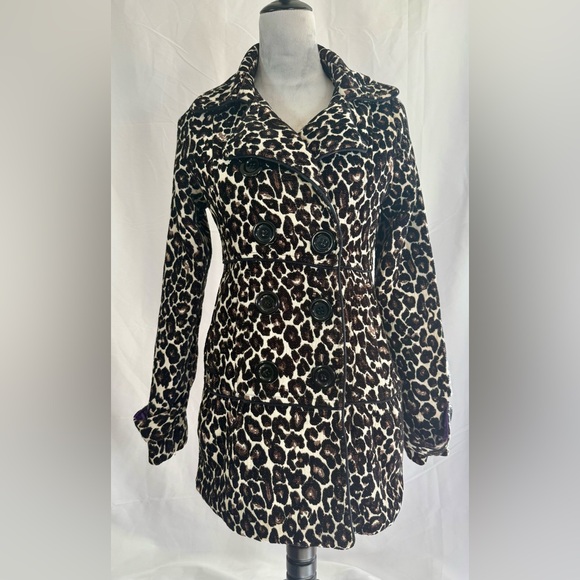 Dollhouse Jackets & Blazers - Vintage Dollhouse leopard print pea coat size juniors medium Y2K -READ LISTING